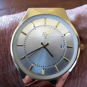 Luksusowy ! Reprezentacyjny ! Zegarek męski złoty Śr.- 40 mm !