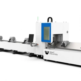 Wycinarka laserowa Fiber CNC cięcie rur i profili Model TL z głowicą ukosującą półautomat 6M podajnik
