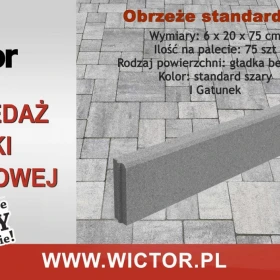 Obrzeże 6x20x75 krawężnik rabatka KOST-BET
