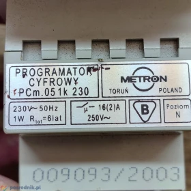 Programator Sterownik Czasowy Metron PCm.051K 230 Używany Sprawny