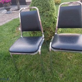 krzesła srebrno czarne do kuchni, przedpokoju, taras