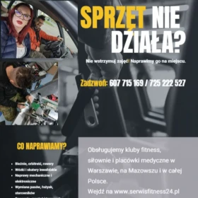 SerwisFitness24 - mobilny serwis sprzętu rehabilitacyjnego i fitness dla firm, które nie mogą sobie pozwolić na przestoje