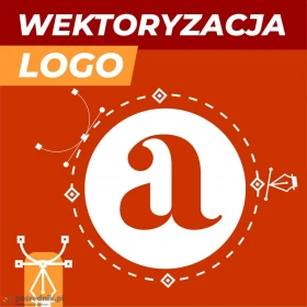 Wektoryzacja logo grafiki zmiana jpg bitmapa rastrowa ręcznie na wektor logotyp wektorowy