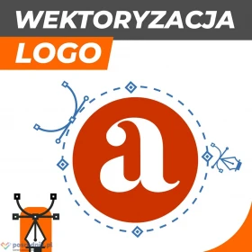 Wektoryzacja logo grafiki zmiana jpg bitmapa rastrowa ręcznie na wektor logotyp wektorowy