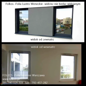 Lustro weneckie Warszawa TEL.790-028-159 - Folia wenecka na okna aby nikt nie zaglądał Ci do mieszkania-Folie prywatyzujące Folkos Wawa