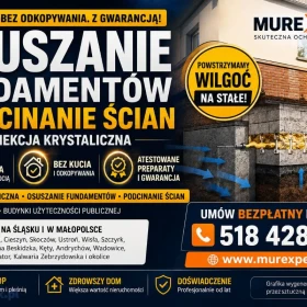 Osuszanie i iniekcja ścian i piwnic - izolacja pozioma, podcinanie muru, hydroizolacje