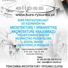 Kurs Rysunku Elipsa zapisy  2026/27 Architektura, Wzornictwo, Wnętrza