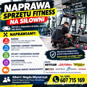 Serwis Siłowni Cała Polska Serwis SPRZĘTU FITNESS i REHABILITACYJNEGO - SERWIS MOBILNY - DOJAZD DO KLIENTA